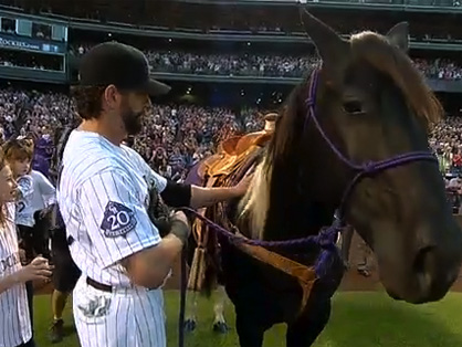 Colorado Rockies Present First Baseman With Ultimate Retirement Gift, An American Paint Horse