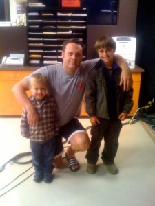 Two of the Griffith boys with Vince Vaughn. (Gattlin Griffith Facebook photo)