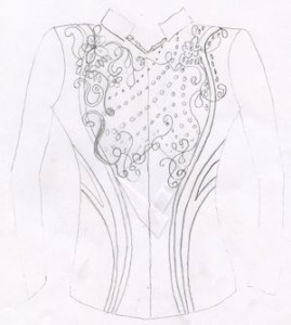 Pencil sketch. Courtesy of Showtime Show Clothing.