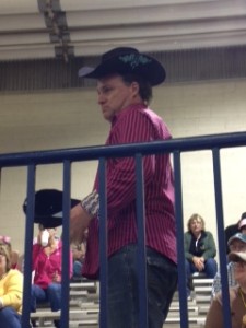 TPHC President Bret Sanders modeling at hat during the charity auction.