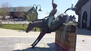 Bruce Davidson statue in from of the Rolex Stadium honors one of U.S. Eventing pioneers. 