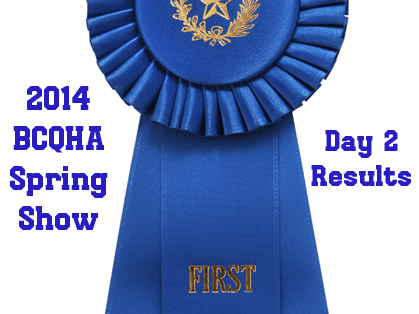 Thursday Results From 2014 BCQHA Spring Show/TX Amateur State Championship