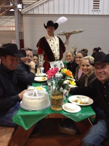 Serving diners during the Exhibitor's Party.