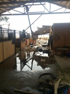 What remains of the horse barn. Photo provided by Emily Eberspacher.