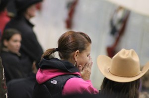 Tanya Green reacts to her son being named a 2013 Quarter Horse Congress Champion. EquineChronicle.com photo.