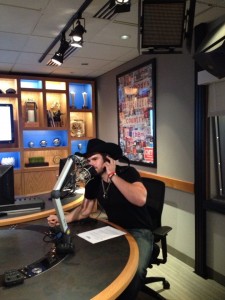 On the air at CMT Studio in Nashville. Photo courtesy of Vickie Strickland.
