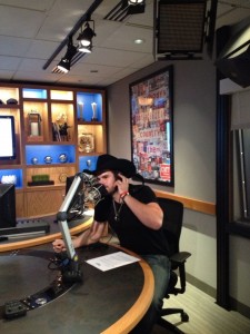 On the air at CMT Studio in Nashville. Photo courtesy of Vickie Strickland.