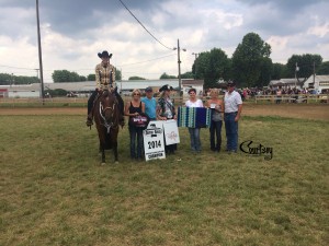 3-Year-Old Non-Pro Open winner Sharnai Thompson and Rock County Kid. Photo provided by Courtesy Promotions. 