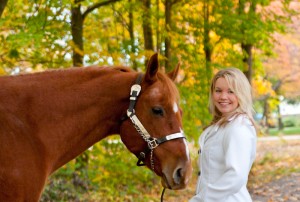 Sydney Kaye Johnson a 2014 graduate and her AQHA Perpetuali Te.