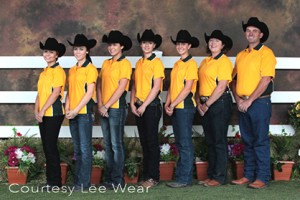 Team Australia, from left: Emlyn Broad, Tenielle O'Brien, Ruby Macarthur, Maddison Worthe, Hannah Lonergan, Lee Wear and David Egan.