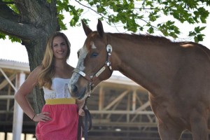 Abigail Houchin with her AQHA mare Zip Away With My Art. Abigail graduated May 2014 from Virginia Tech with a degree in Human Development/Equine Science. She will represent the Virginia Quarter Horse Association at the All-American Quarter Horse Congress in October as the 2014 VQHA Queen. Photo Credit: Glendon Mahon