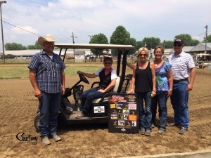 Saul and Farley Sliss win the WPSS golf cart for breeding their mare to Too Sleepy To Zip. Photo provided by Courtesy Promotions. 