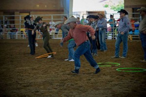 Sr. Western Pleasure hula hoop and dizzy bat competition. Photo Credit: Impulse Photography