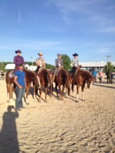Chris Gray with his horsemanship clients. 
