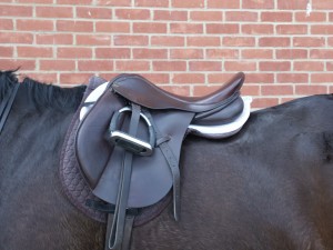The seat of the saddle tips backwards which, with a rider, results in abnormal pressure under the back of the saddle. The numnahs tend to ruckle up behind the saddle.