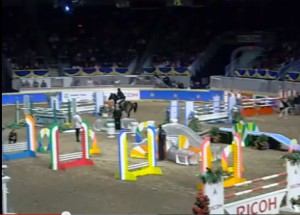 Check out the tiny dog agility jumps by the horse jumps! YouTube screen grab