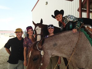 Gordon Downey having fun with competitors at the 2014 Martinganza.