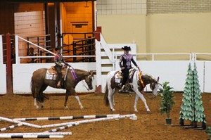 Caroline Nielson and Abigail Love take a victory lap.