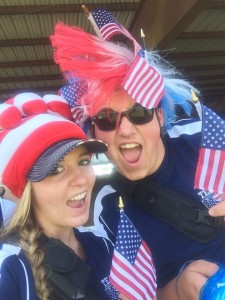 Ali Fratessa and Colby Ringer showing off their Team USA spirit at the 2014 AQHA Youth World Cup! Photo courtesy of Ali Fratessa.