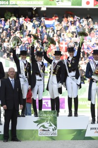 Team Germany Gold Medalists, 2014 World Equestrian Games. Photo courtesy of ROLEX>