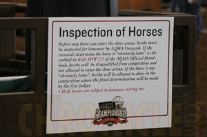 Inspection of horses