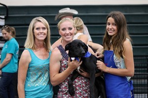 The Brown family with friend Cori Cansdale and the new addition to their family Dallas!