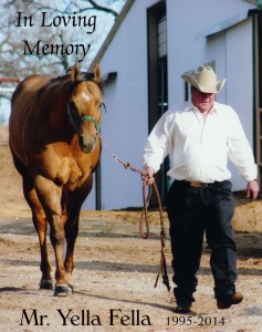 Gary Gordon and Mr. Yella Fella. Photo provided by Fossil Gate Farms.