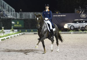 Hans Peter Minderhoud riding Glock's Flirt 2nd in the Central Park dressage challenge. Photo provided by Revolution Sports + Entertainment.