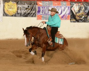 Open Futurity Level 3 and Highest scoring Paint Horse winner Mizzfire and Arno Hostetter. Photo courtesy of Waltenberry. 