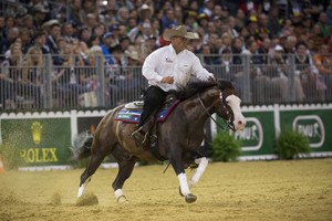 Shawn Flarida piloted Spooks Gotta Whiz to a 233.5 to win his fifth World Equestrian Games gold medal and complete the Team USA sweep of the podium. Photo courtesy of Dirk Caremans/FEI