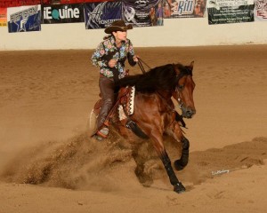Trifecta Non Pro Reining Challenge winner Cam Essick with Who Loves You. Photo courtesy of Waltenberry.