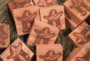 Using cedar blocks such as these from Shorty's will help keep your hat smelling fresh and prevent moths from getting at it while in storage. Photo courtesy of Shorty's Caboy Hattery.  