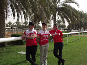 Kathy Irvine, Denise Blanchet , and Jessica Manness waiting for the trot-ins to start. Photo Credit: Dessia Miller