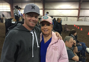 Robert Dehn iss all smiles over in the Trail arena today at the 2015 MTTA. 