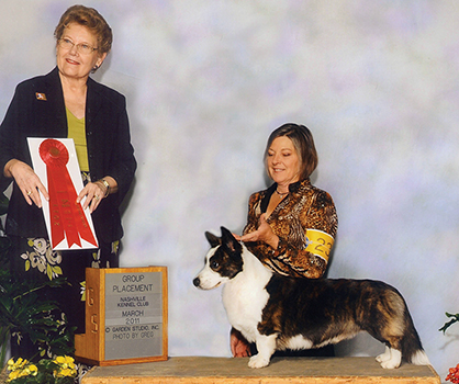 Cheree Kirkbride competing with one of her beloved Corgis. 