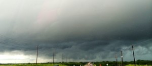 Dark thunderclouds rolled into Aubrey, TX on Sunday afternoon. 