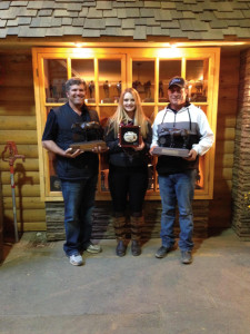 Livvie, Charlie and Jason with Congress All Around Trophies and buckle