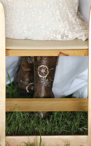 A lace dress with cute cowboy boots is always a good choice.