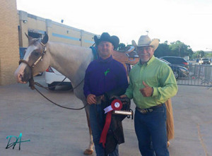 Dave Archer wearing a green ribbon at the Appaloosa Nationals