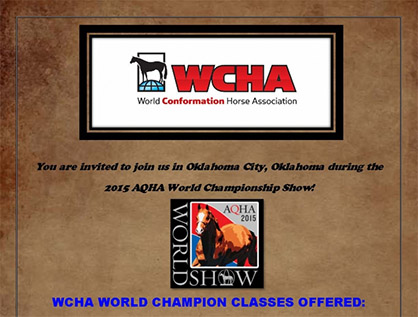 Details About WCHA Conformation Halter Classes to be Held at AQHA World Show