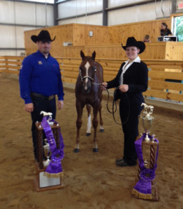 NonPro & Open Filly Futurity Winner Jared Miller & Sydney Ibarra - owner - Potomac State College, WV