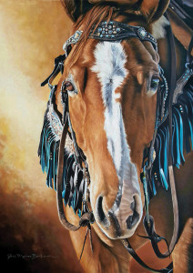 BEINBORN All Dressed Up 24x36 pastel of artist's own horse Yankee