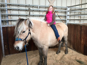 Addy and a Norwegian Fjord named "Penelope" who was rescued from the kill pen. 