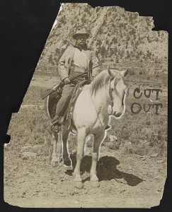 Underwood & Underwood, Copyright Claimant. [Theodore Roosevelt on horseback, holding a rifle]. 1905. Image. Retrieved from the Library of Congress, .