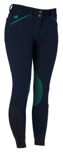 Piper Silicone Grip in Navy and Emerald, Image courtesy of SmartPak.