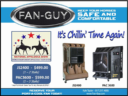 Reserve a Port-A-Cool Fan For Appaloosa Nationals and Youth Worlds Today!