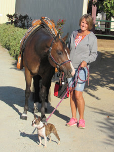 Pam Araujo enjoying a stoll to the show arena