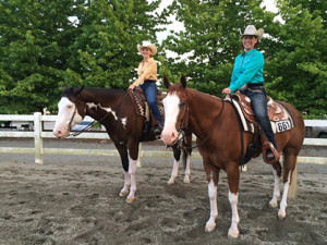 Laura Miller and Tracy Shultz Showing Ranch Classes. Photo courtesy of Laura Miller.