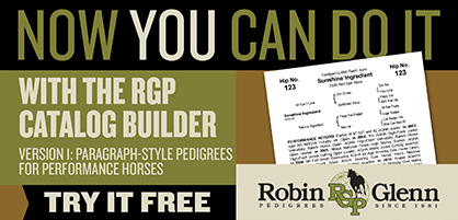 AQHA and Robin Glenn Pedigrees Launch Pedigree Catalog Builder