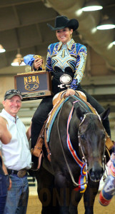 Kaylee Mellott and Only In Showbiz, aka “Juan,” winners of Youth Western Riding and Youth Horsemanship at the 2016 NSBA World Show.